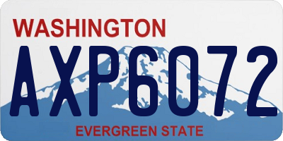 WA license plate AXP6072