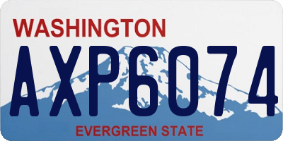 WA license plate AXP6074