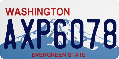 WA license plate AXP6078