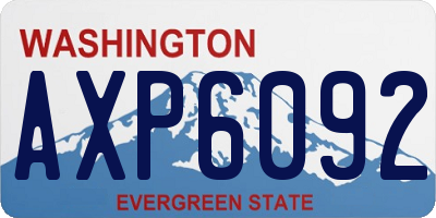 WA license plate AXP6092