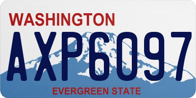 WA license plate AXP6097