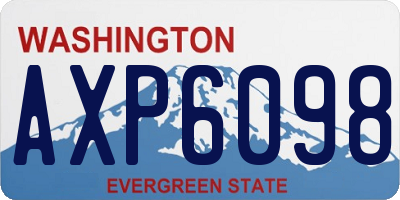 WA license plate AXP6098
