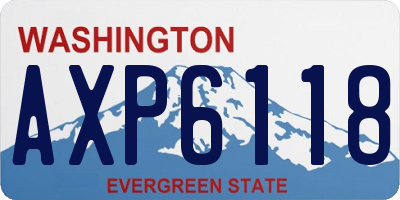 WA license plate AXP6118