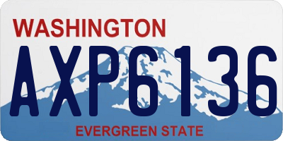 WA license plate AXP6136