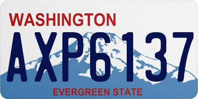 WA license plate AXP6137