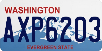 WA license plate AXP6203