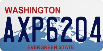 WA license plate AXP6204