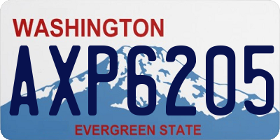 WA license plate AXP6205