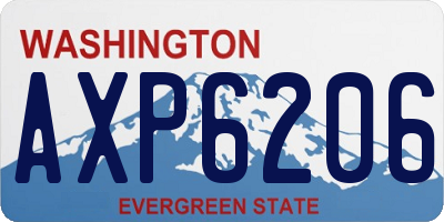 WA license plate AXP6206