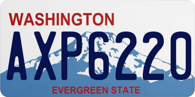 WA license plate AXP6220