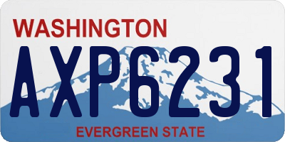 WA license plate AXP6231