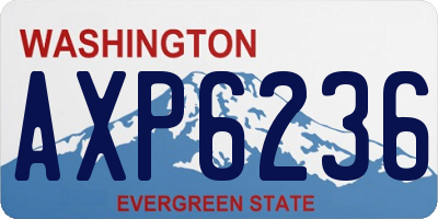 WA license plate AXP6236
