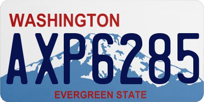 WA license plate AXP6285