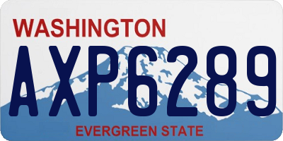WA license plate AXP6289
