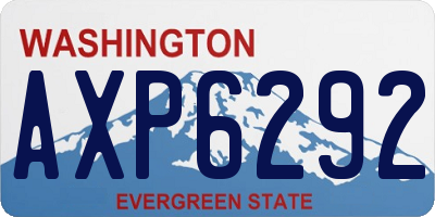 WA license plate AXP6292