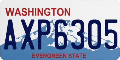 WA license plate AXP6305
