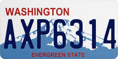 WA license plate AXP6314