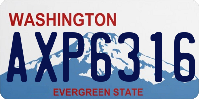 WA license plate AXP6316