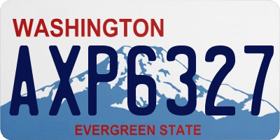 WA license plate AXP6327