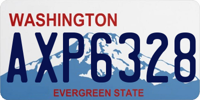 WA license plate AXP6328