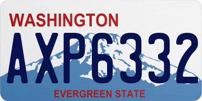 WA license plate AXP6332