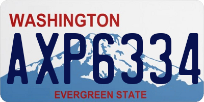 WA license plate AXP6334