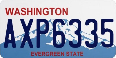 WA license plate AXP6335