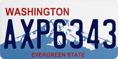 WA license plate AXP6343