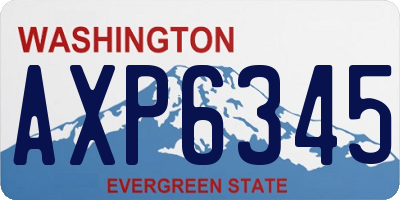 WA license plate AXP6345
