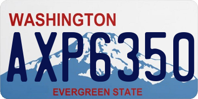 WA license plate AXP6350