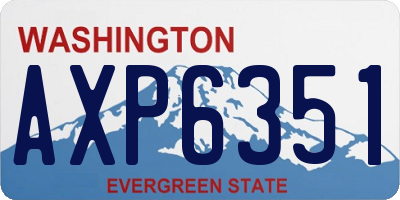 WA license plate AXP6351