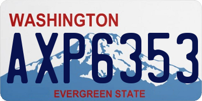 WA license plate AXP6353