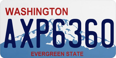WA license plate AXP6360