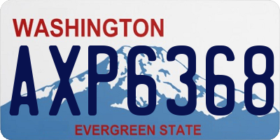 WA license plate AXP6368