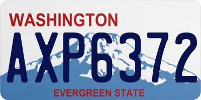 WA license plate AXP6372