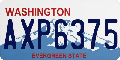 WA license plate AXP6375