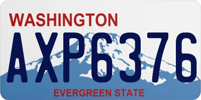 WA license plate AXP6376