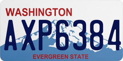 WA license plate AXP6384