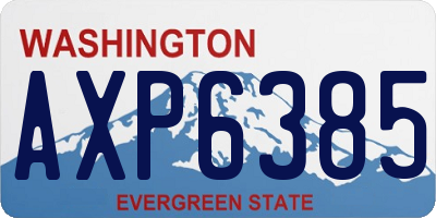 WA license plate AXP6385