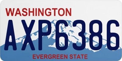 WA license plate AXP6386