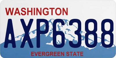 WA license plate AXP6388