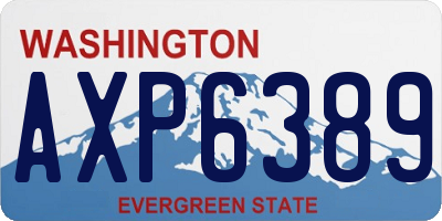 WA license plate AXP6389