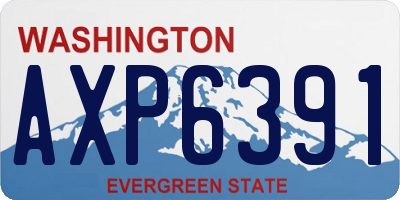WA license plate AXP6391