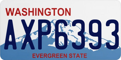 WA license plate AXP6393