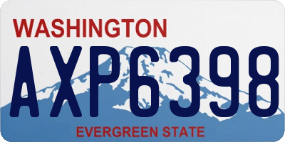WA license plate AXP6398