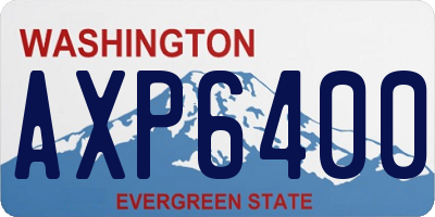 WA license plate AXP6400