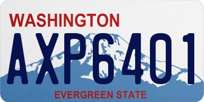 WA license plate AXP6401