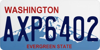 WA license plate AXP6402