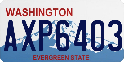 WA license plate AXP6403