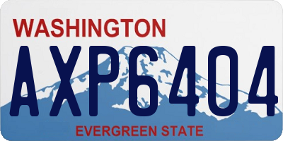 WA license plate AXP6404